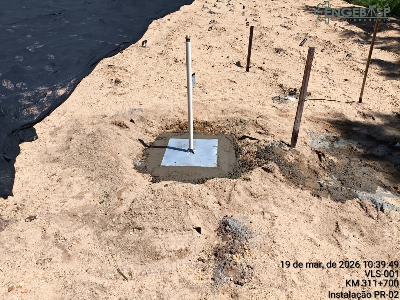 Instalação de Placa de Recalque em Campo